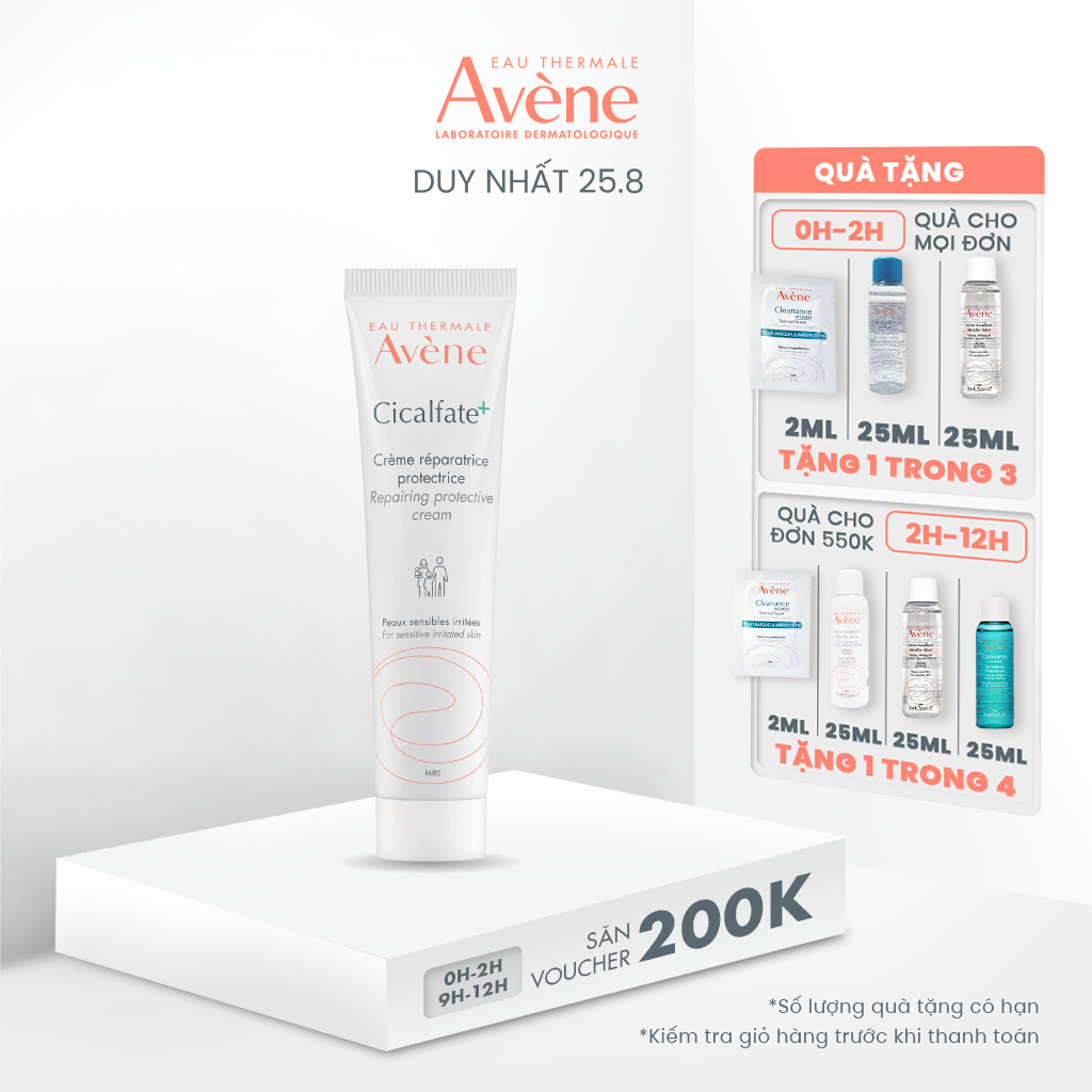 Kem làm lành da nội sinh, ngăn ngừa nhiễm khuẩn AVÈNE CICALFATE+ 40ml