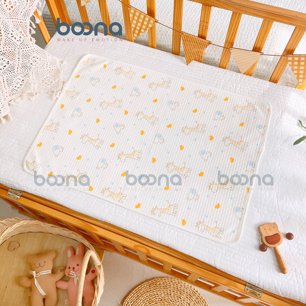 Tấm Lót Chống Thấm BOONA Bề Mặt Organic Siêu Mềm Mịn Và Thoáng Khí Lót Chống Thấm êm ái cho bé nằm