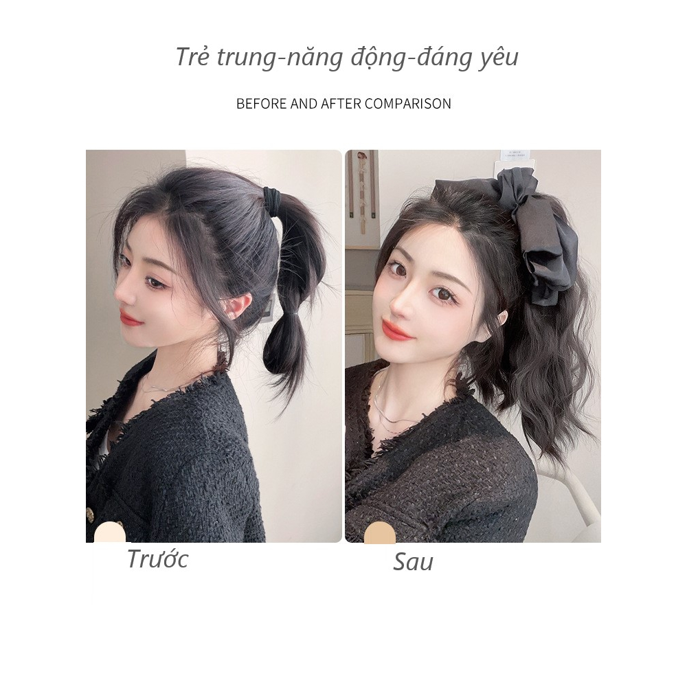 Tóc Ngoặm Kèm Nơ Xù Mì Xinh Xắn