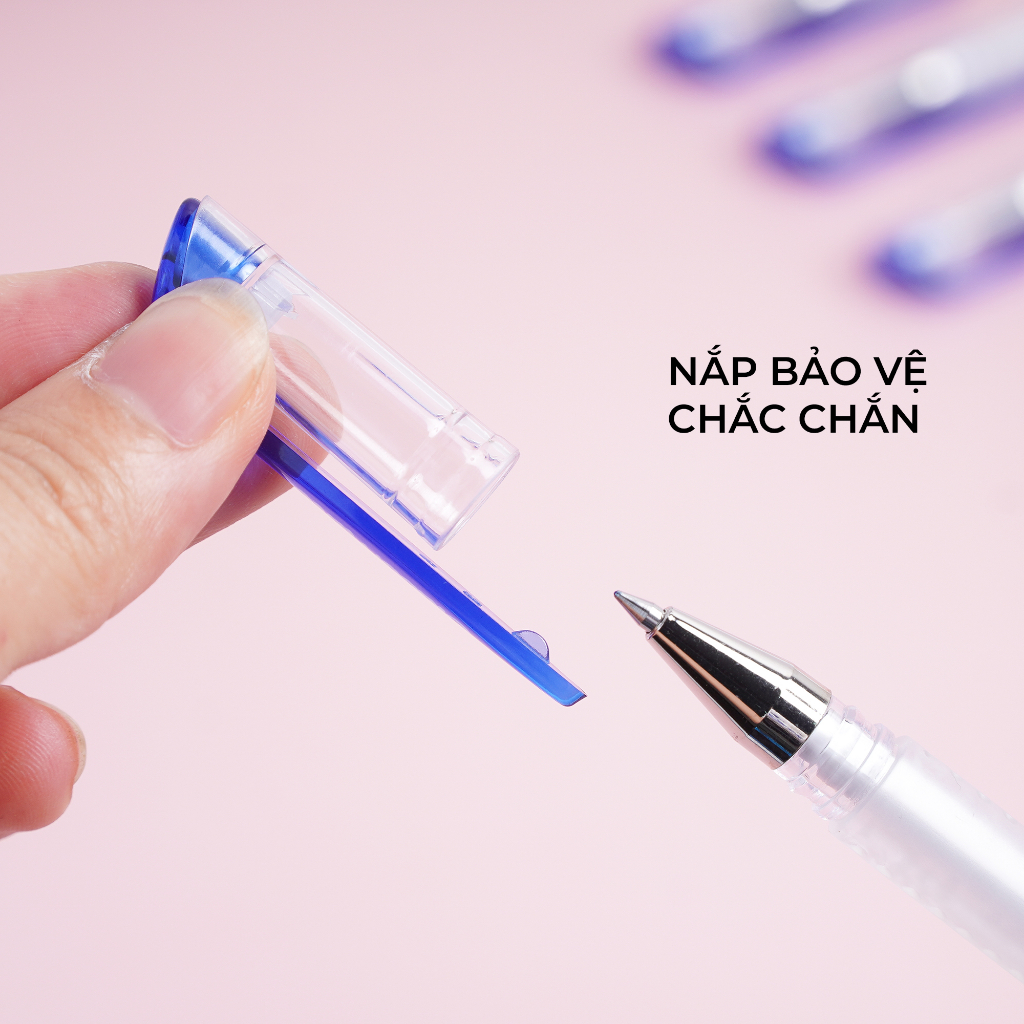 Hộp 12 chiếc bút gel nước CLASSMATE Breakfast ngòi 0.5mm ba màu xanh đen tím dành cho học sinh GP103