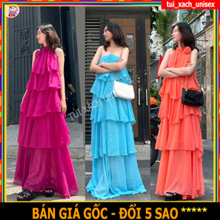 ❤️ GIÁ SỈ - LOẠI TỐT ❤️ Đầm organza dáng tầng MẶC 3 KIỂU TRỄ VAI CÚP NGỰC 2 DÂY, VÁY MAXI LỮNG VOAN 4 TẦNG