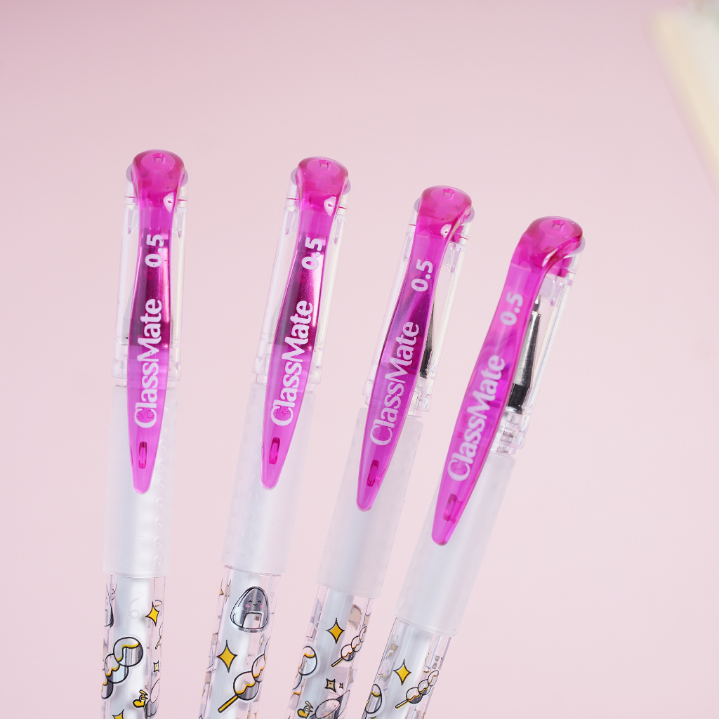 Hộp 12 chiếc bút gel nước CLASSMATE Breakfast ngòi 0.5mm ba màu xanh đen tím dành cho học sinh GP103