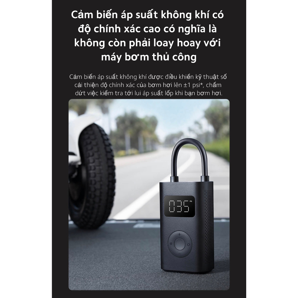 Bơm cầm tay đa năng Xiaomi Portable Electric Air Compressor 1S - Hàng chính hãng