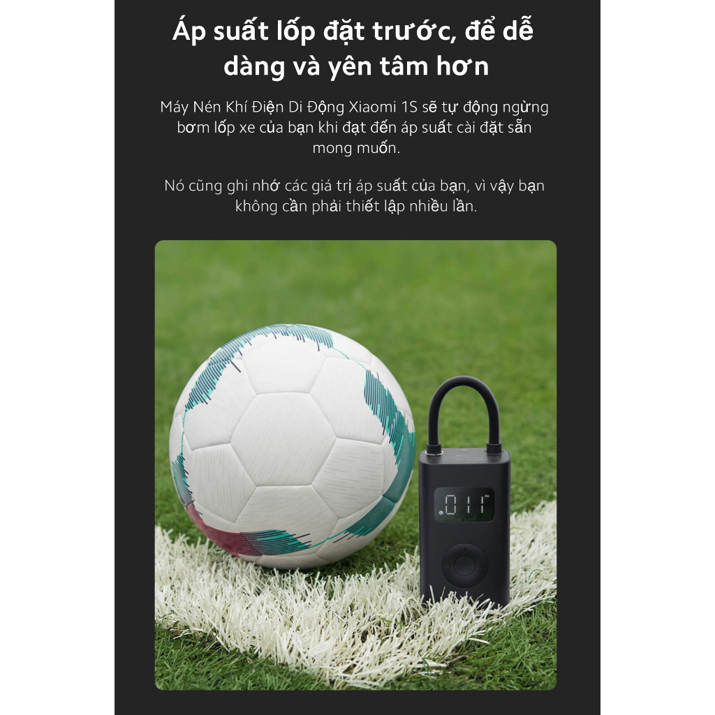 Bơm cầm tay đa năng Xiaomi Portable Electric Air Compressor 1S - Hàng chính hãng