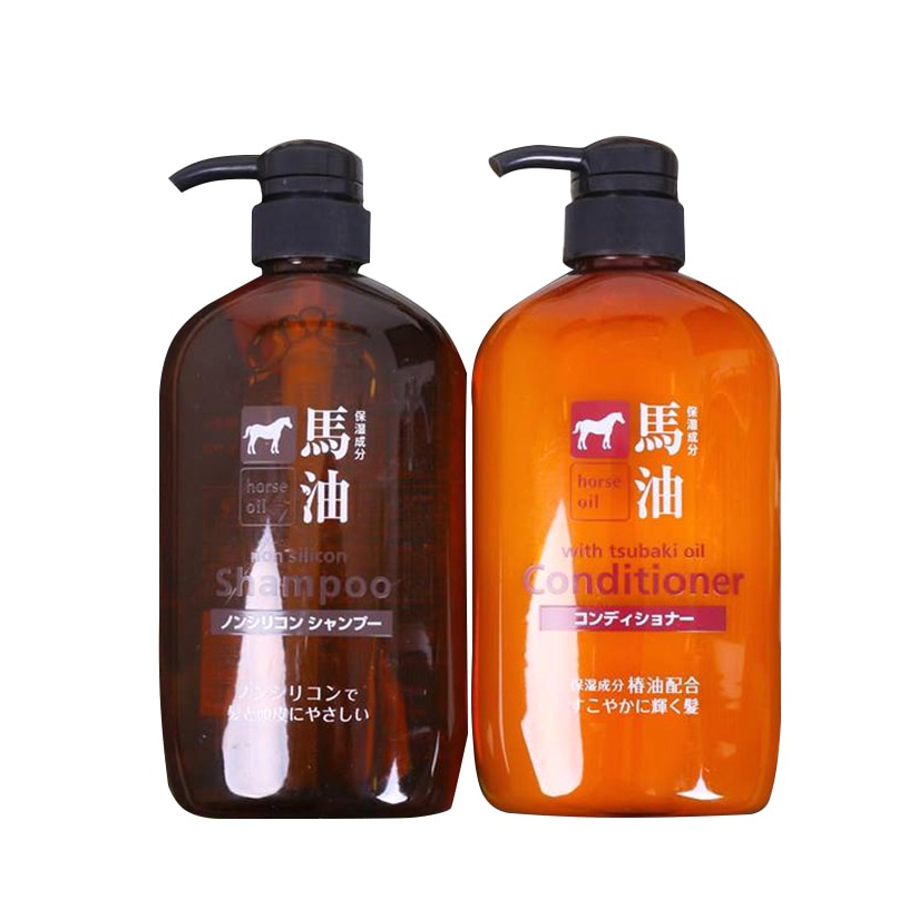 Dầu Gội Xả Mỡ Ngựa Nhật Bản Horse Oil Tsubaki Chai 600ml