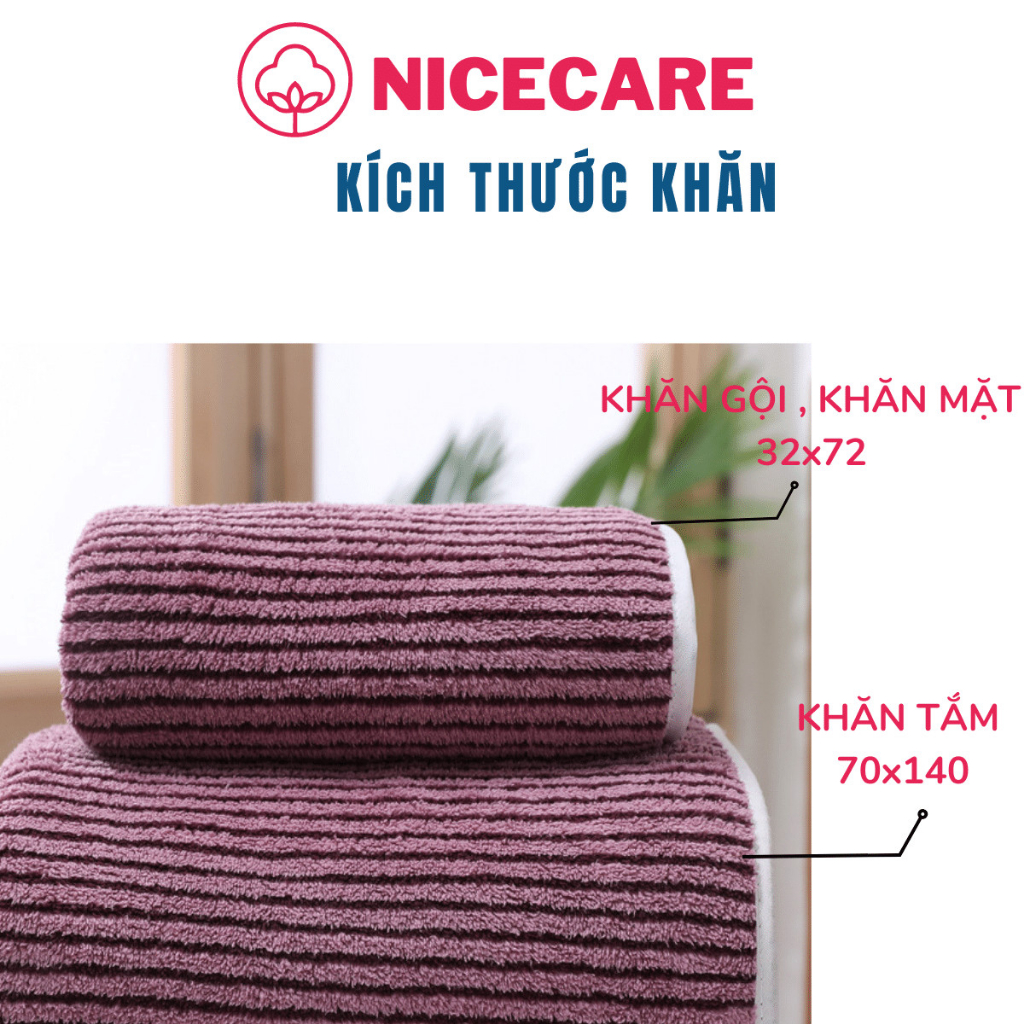 Khăn Tắm Lông Cừu Siêu Thấm Hút NICECARE Cỡ Lớn - Khăn Bông Khăn Lau Cao Cấp Mềm Mại, Thấm Hút Cực Tốt (70x140cm) | BigBuy360 - bigbuy360.vn