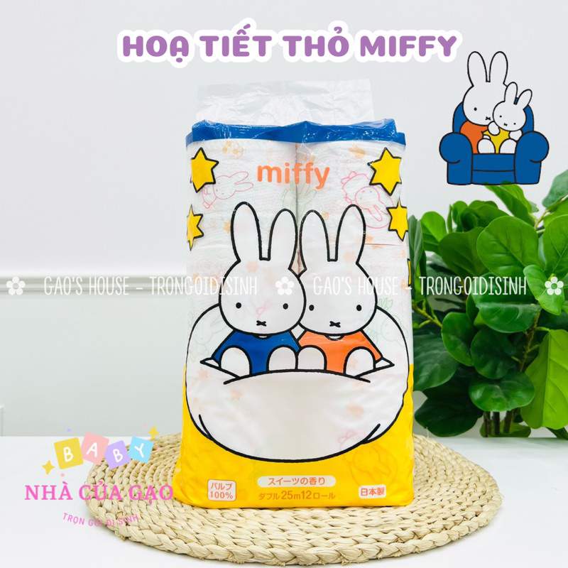 Giấy cuộn vệ sinh hoạt hình Marutomi bịch 12 cuộn x 25 Nhật Bản