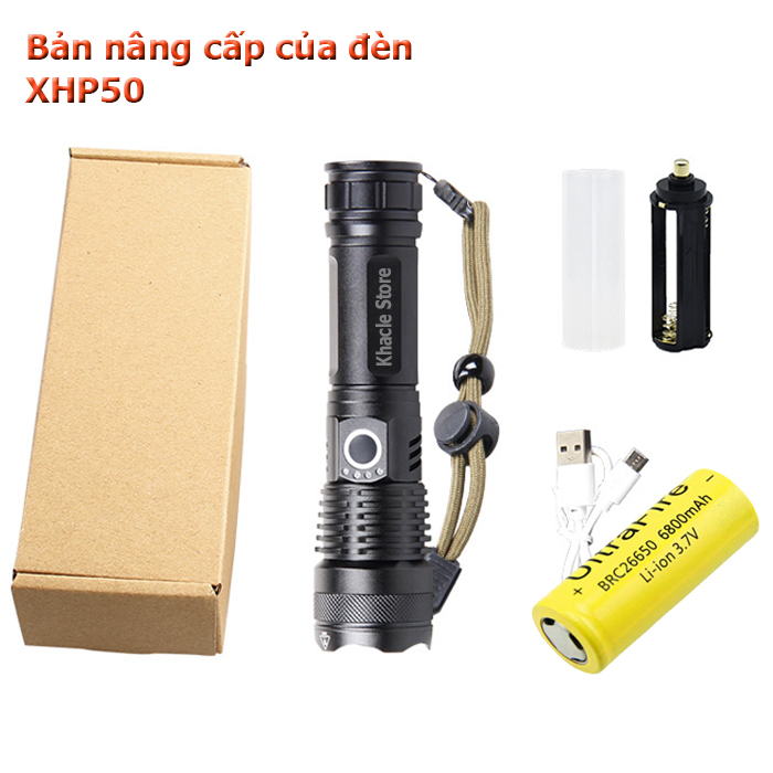 Đèn pin cầm tay siêu sáng XHP50 đèn pin chống nước chiếu xa KIMCEL STORE