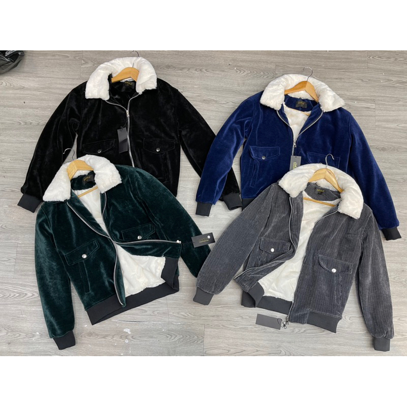 Áo Khoác Da lộn lót lông