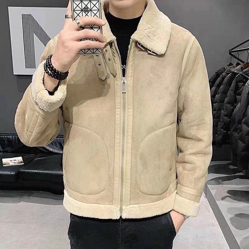 Áo Khoác Da lộn lót lông