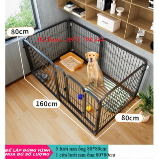 Hàng rào quây cho chó bộ 6 tấm ghép chuồng quây nan ống sơn tĩnh điện dành cho chó lớn - H2 Store.