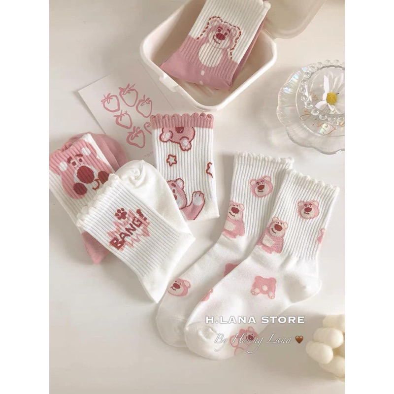 SET 10 ĐÔI TẤT GẤU HỒNG OST