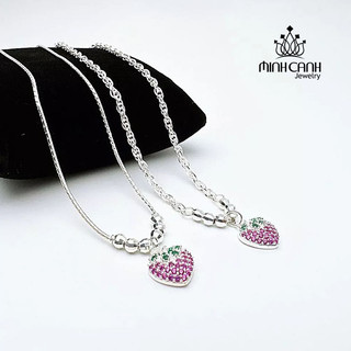 Dây Chuyền Bi Xoắn Mix Dâu Tây Cho Bé Gái - Minh Canh Jewelry