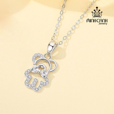 Dây Chuyền Gấu Nơ Đá - Minh Canh Jewelry
