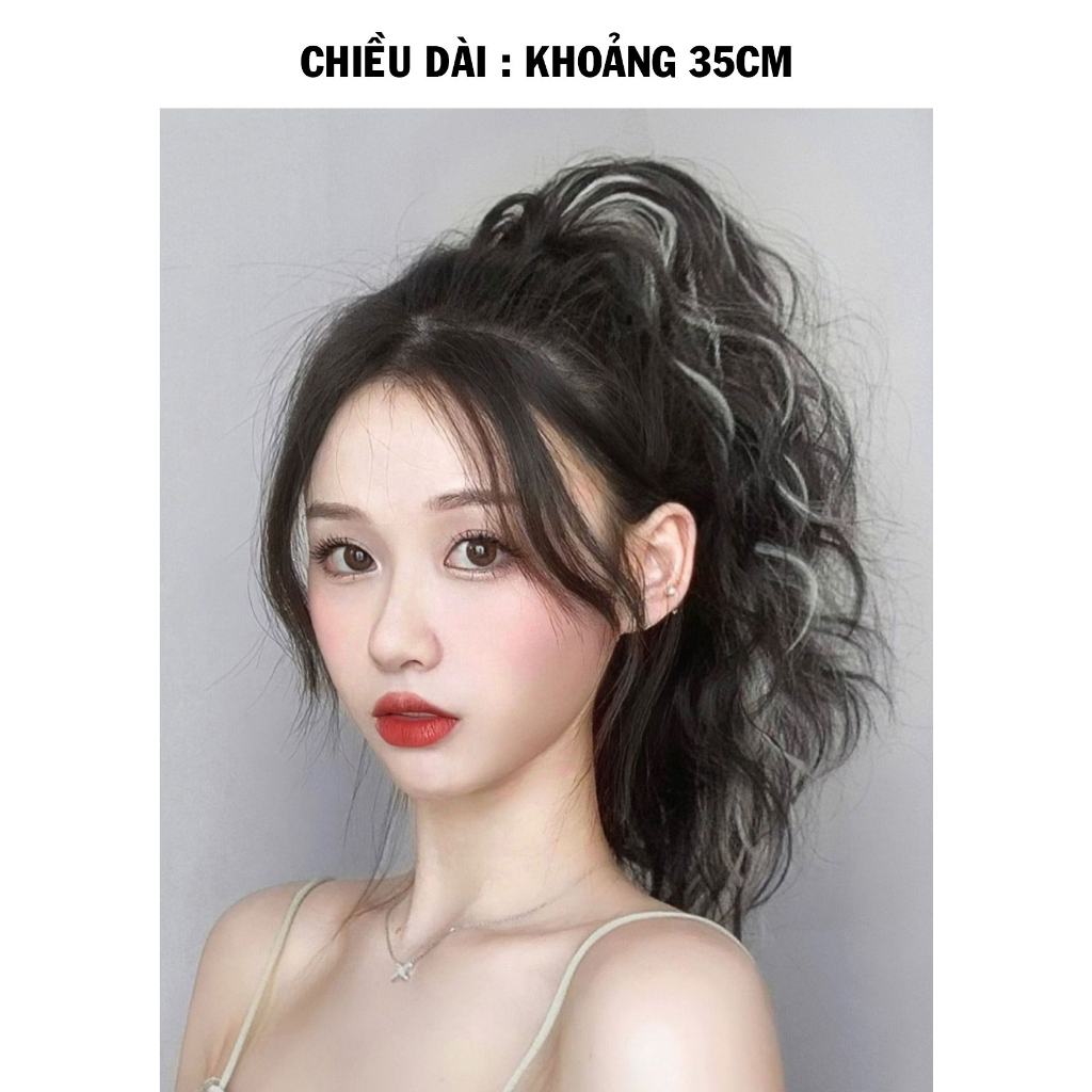 Tóc Đuôi Ngựa Xoăn Sóng Nước Gảy Light- Đuôi Ngựa Xoăn Gợn Sóng 35cm