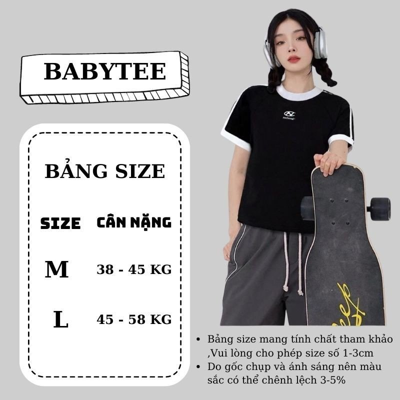 Áo Thun Baby Tee Form Fit Chữ B RYSO FASHION Chất Thun Co Dãn Dày dặn ôm body