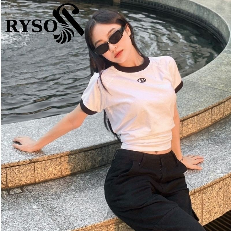 Áo Thun Baby Tee Form Fit Chữ B RYSO FASHION Chất Thun Co Dãn Dày dặn ôm body