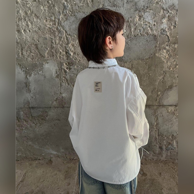 Áo sơ mi bé trai khóa vai A375 size 100-160, quần áo trẻ em thu đông cao cấp