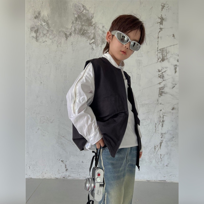 Áo sơ mi bé trai khóa vai A375 size 100-160, quần áo trẻ em thu đông cao cấp