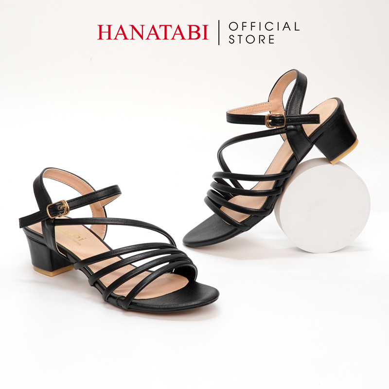 Sandal Nữ Hanatabi 3 Quai Chéo Gót Cao 3cm Hậu C Đế TA Cao Cấp Chống Trơn Trượt Mã HNSDG3F885