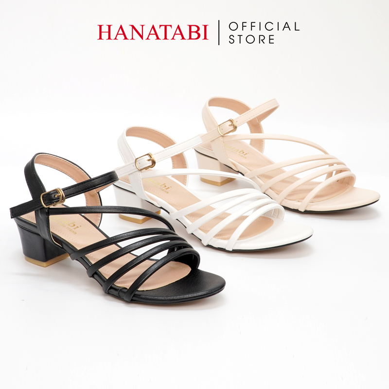 Sandal Nữ Hanatabi 3 Quai Chéo Gót Cao 3cm Hậu C Đế TA Cao Cấp Chống Trơn Trượt Mã HNSDG3F885