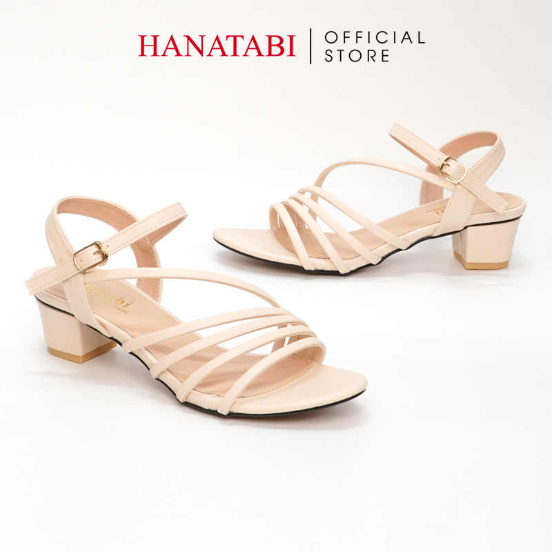 Sandal Nữ Hanatabi 3 Quai Chéo Gót Cao 3cm Hậu C Đế TA Cao Cấp Chống Trơn Trượt Mã HNSDG3F885