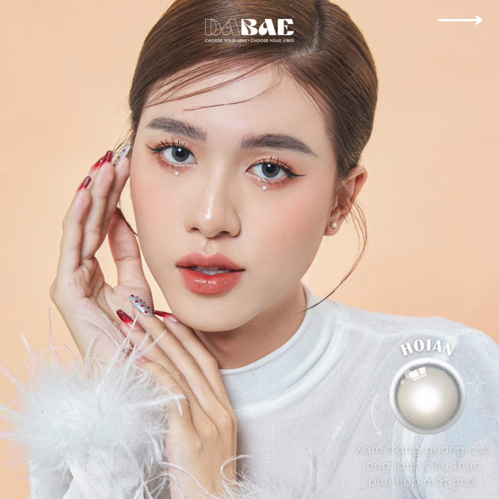 DALAT-HOIAN hãng DABAE lens nâu xám tự nhiên trong veo có độ cận lệch