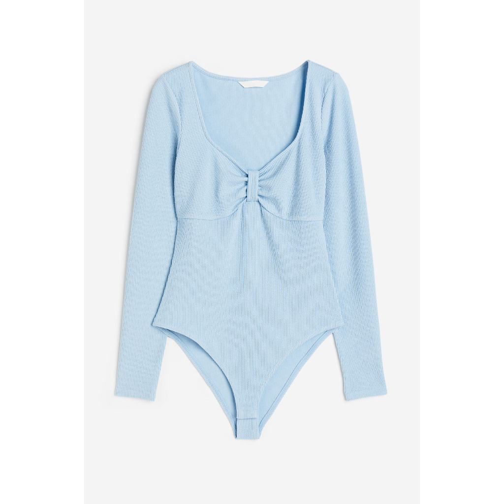 H&M Đức - Bodysuit thun gân dài tay cúc bấm co giãn xanh dương tím xanh lá sale auth new tag chính hãng sẵn 1137323001