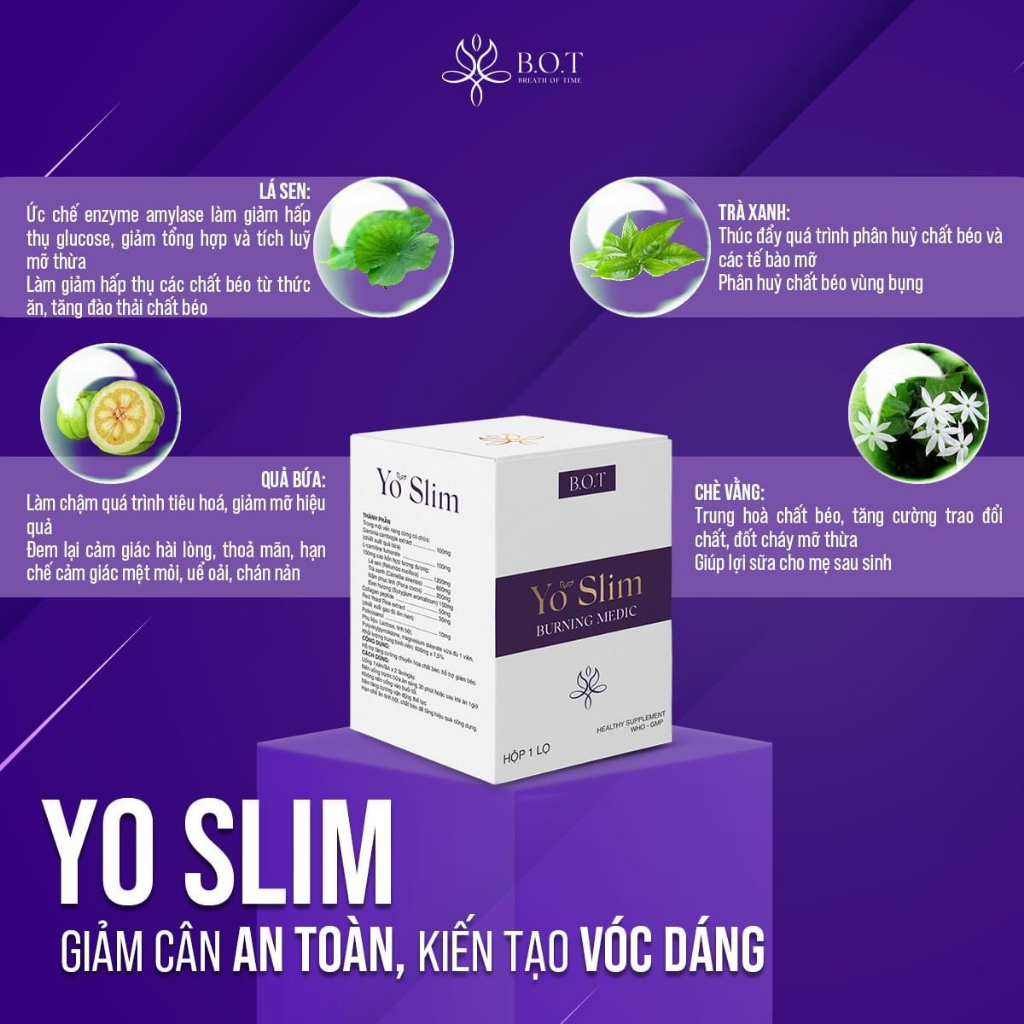 Giảm Cân Yo Slim Chính Hãng B.O.T Kids_Strore  Yoslim Giúp Giảm Cân An Toàn Hiệu Qủa giảm 2-3 Kg Sau 15 Ngày