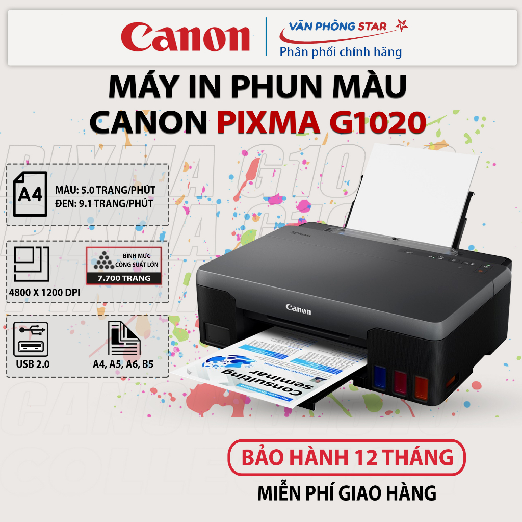 Máy in phun màu Canon PIXMA G1020 CHÍNH HÃNG CANON MỚI 100% - Vanphongstar