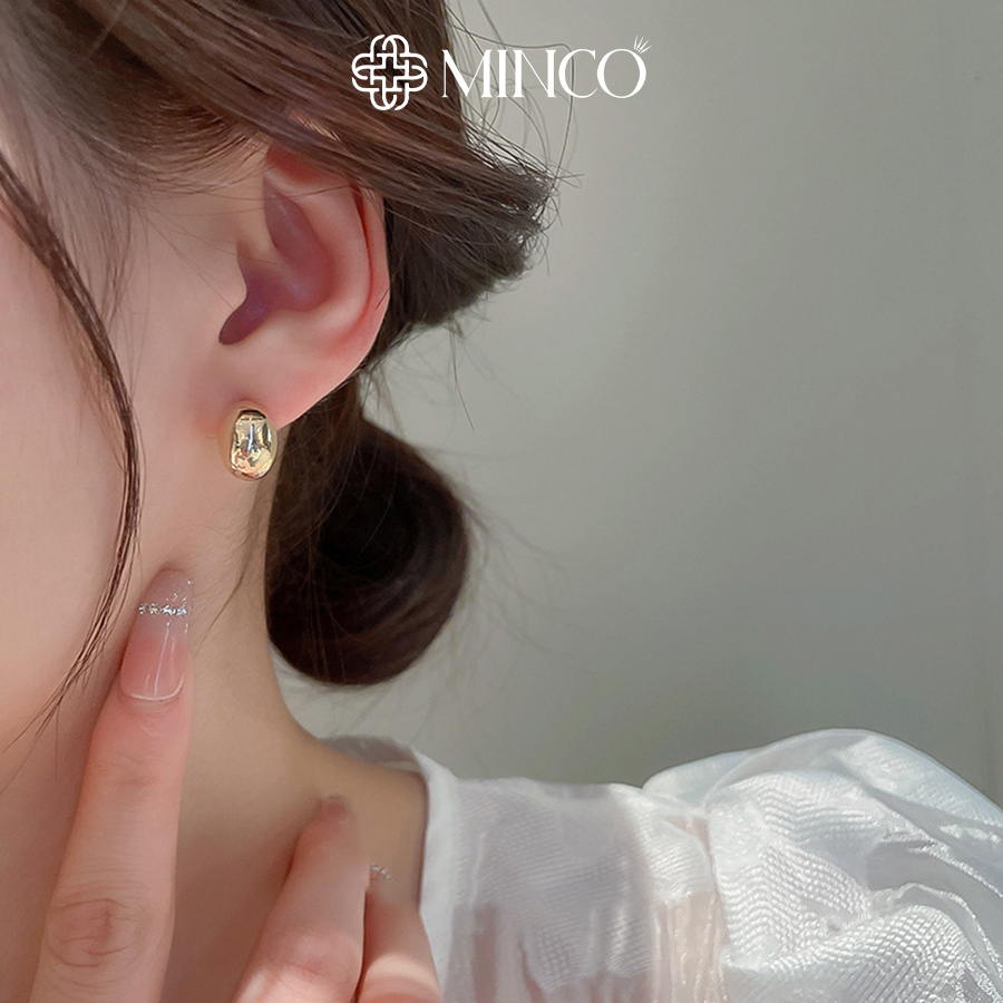 Bông tai nữ sang chảnh Minco Accessories thiết kế hạt đậu khuyên tai basic đơn giản phong cách Hàn Quốc BT116