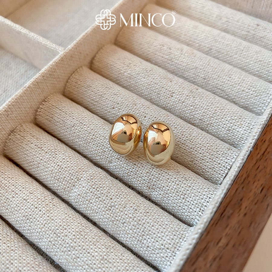 Bông tai nữ sang chảnh Minco Accessories thiết kế hạt đậu khuyên tai basic đơn giản phong cách Hàn Quốc BT116