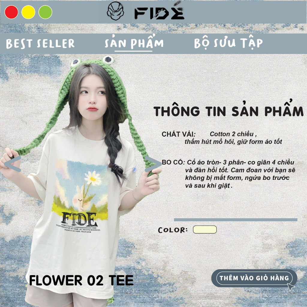 Áo thun FIDE phông trơn nam nữ cổ tròn FIDE FLOWER 03