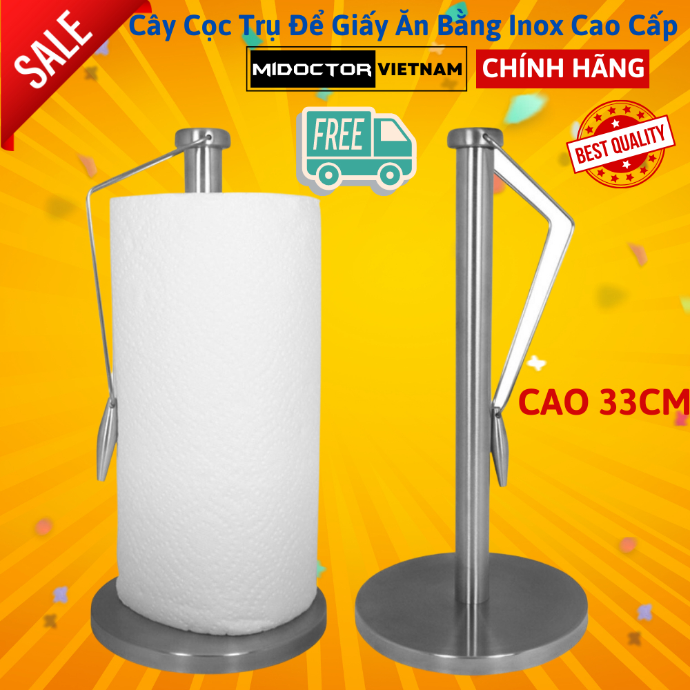 Cây Cọc Trụ Để Giấy Ăn Bằng Inox Cao Cấp Cao 33cm - Chính Hãng miDoctor