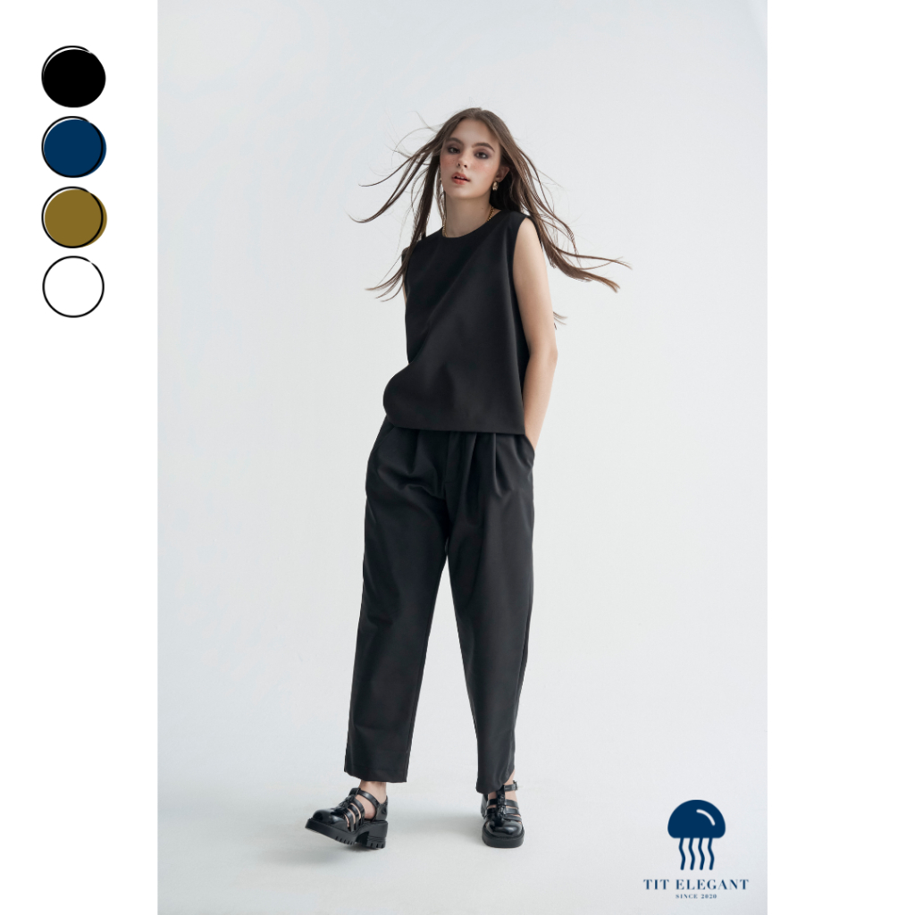 Vera Trouser - TIT.Elegant - Quần ống rộng chất liệu kaki