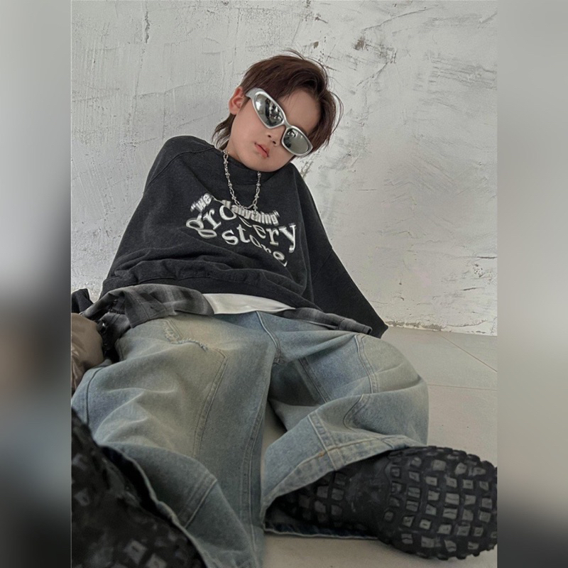 Quần jean bé trai suông rách Q239 size 100-160, quần dài trẻ em thu đông cao cấp