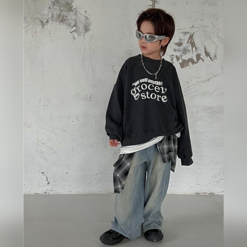 Quần jean bé trai suông rách Q239 size 100-160, quần dài trẻ em thu đông cao cấp