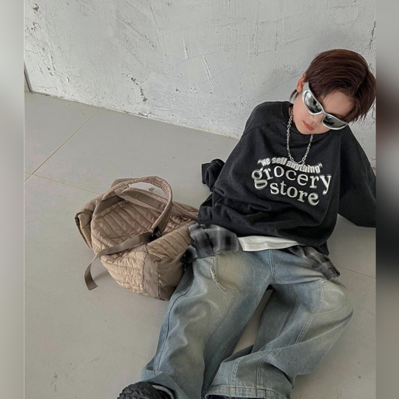 Quần jean bé trai suông rách Q239 size 100-160, quần dài trẻ em thu đông cao cấp