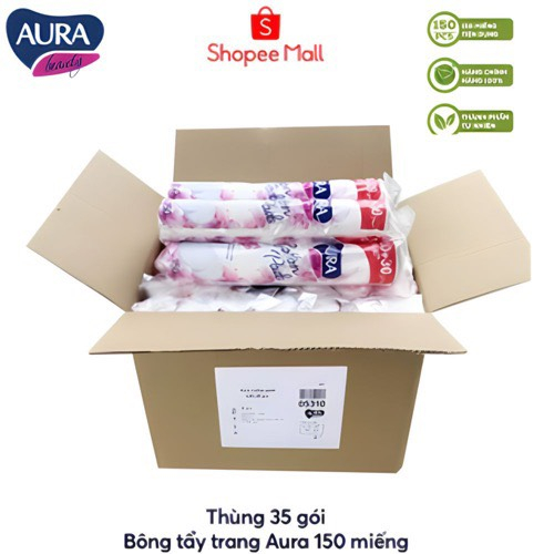 Sỉ 1 thùng bông tẩy trang Aura 150 miếng