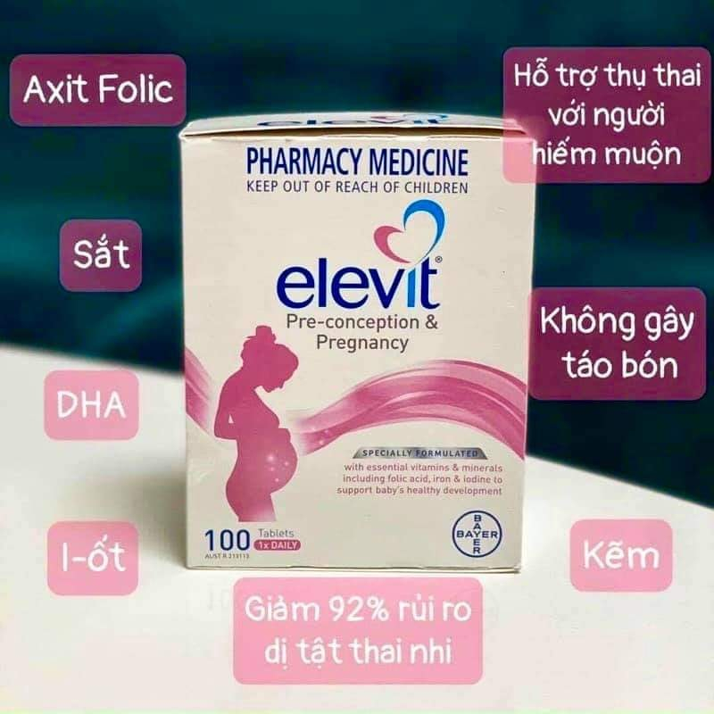 Vitamin bầu Úc tổng hợp ELEVIT 100 viên - Vitamin & Thực phẩm bổ sung cho mẹ