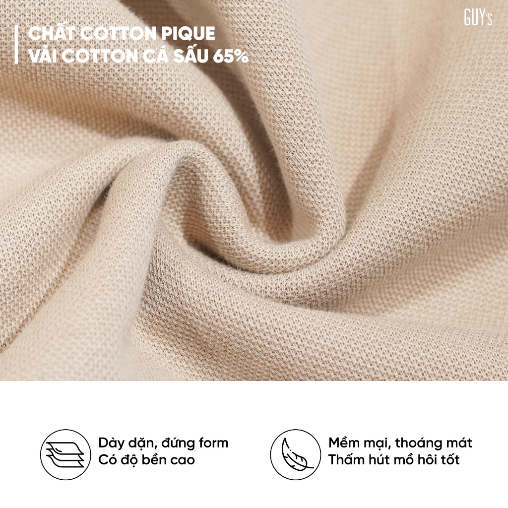 Áo Polo Trơn PLAIN POLO - Áo Polo Nam Chất Cotton Pique, Vải Cotton Cá Sấu 65% Dày Dặn, Đứng Dáng Bền Màu GUY's Closet