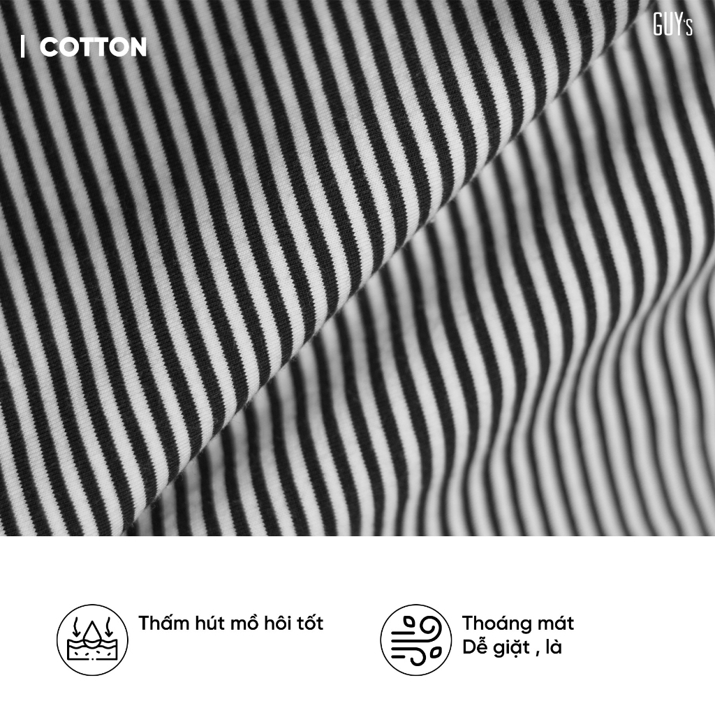 Áo phông unisex Daily GUY's Closet, Hoạ tiết kẻ ngang trendy, Nhiều màu