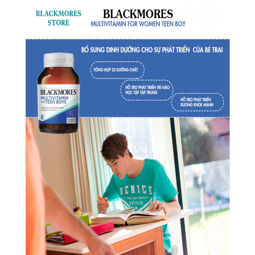 Blackmores Multivitamin For Teen Boys - Vitamin tổng hợp cho bé trai