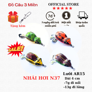 Mồi nhái hơi N37 lưỡi độ thép trắng bán công nghiệp , Mồi câu cá lóc, chẽm, trê, vược.... mồi câu lure siêu nhạy