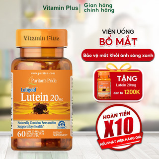 Viên uống bổ mắt, tăng cường thị lực Puritan's Pride Lutigold Lutein 20mg (60 viên) 6mg 100 viên.