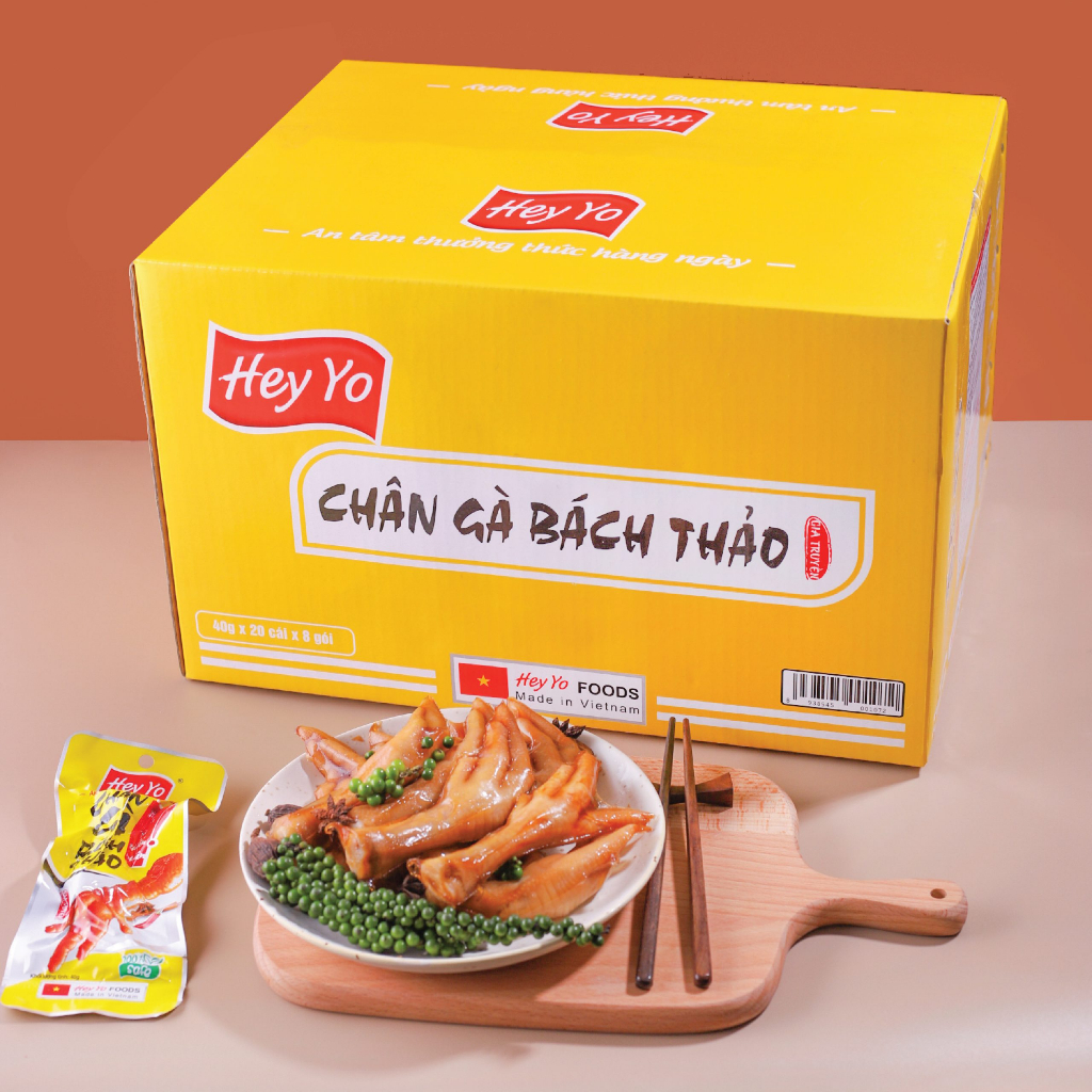 Chân gà cay Hey yo Việt Nam gói 40g 3 vị sả ớt, xì dầu và bách thảo, đồ ăn vặt Lucky Star