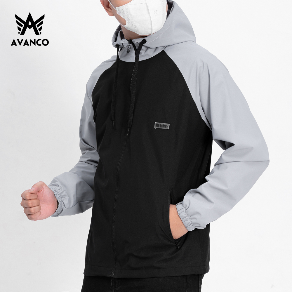 Áo khoác dù gió AVANCO Unisex phối màu raglan, chống nước, gió bụi mẫu mới 2023 - BTM1