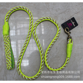 Dây dắt bện thừng xanh neon móc đồng dắt chó to