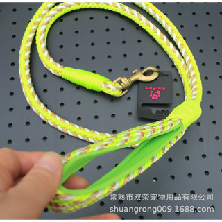 Dây dắt bện thừng xanh neon móc đồng dắt chó to
