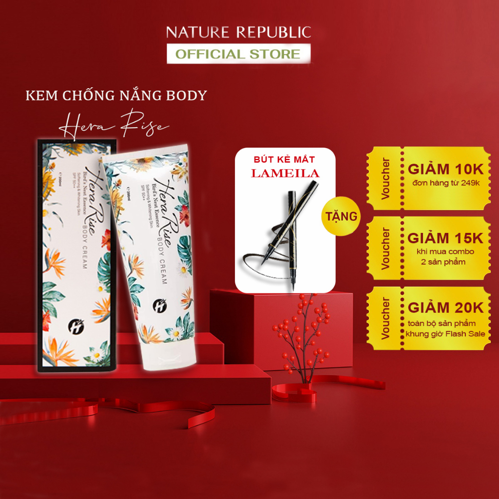 Kem chống nắng body Hera Rise dưỡng da toàn thân mềm Mịn nâng tone SPF50+/ PA++++